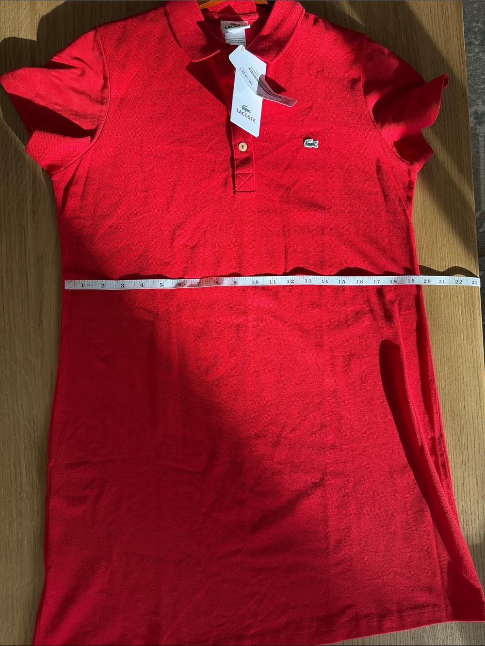 Lacoste Women's Stretch Red Polo Dress, size: medium - Picture 9 of 9